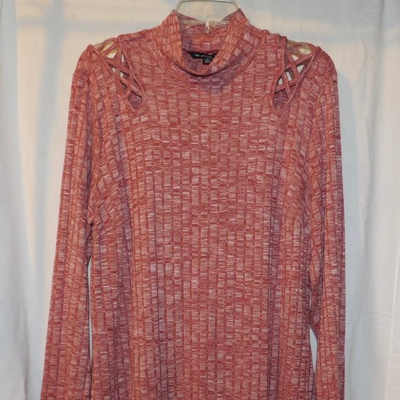 Reddish long sleeve blouse with open shoulder - Picture 1 of 1